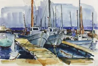 peinture : Bateaux de pêche