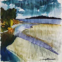 peinture : Orage sur la plage