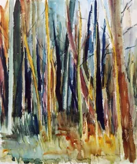 peinture : Forêt abstraite