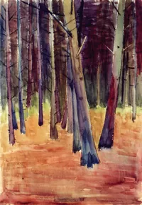 peinture : Sous-bois I
