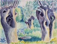 peinture : Les vieux saules V