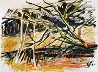 peinture : Arbre penché