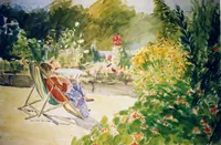 peinture : Le jardin aux rudbéckias