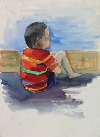peinture : Enfant à Chalain