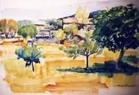 peinture : Le mas aux figuiers