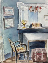 peinture : Intérieur rue des Roses I