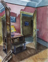 peinture : Intérieur rue des Roses II