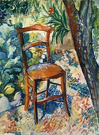 peinture : La chaise du jardin