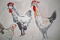 peinture : Les poules n°4