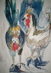 peinture : Les poulets