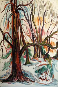 peinture : Arbres au Renouveau n°2