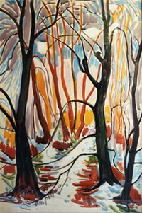 peinture : Arbres au Renouveau n°4