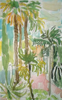 peinture : Cannes. Les palmiers