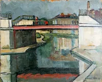 peinture : Dijon. Le canal.