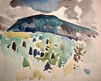 peinture : Paysage à Velars n°3
