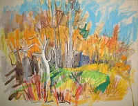peinture : Vaux Saules. Le bois.