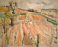 peinture : Dans les vignes n°4