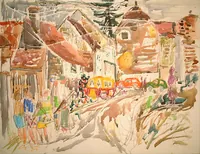 peinture : Village bourguignon n°19