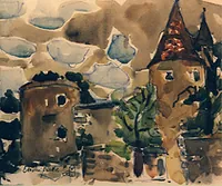peinture : Les tours de Chateauneuf n°1