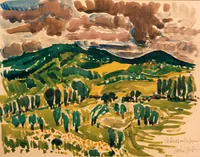 peinture : Paysage autour de Chat.n°1
