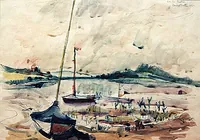 peinture : Les barques à Panthier