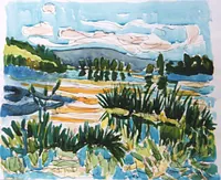 peinture : Lac de Panthier n°10