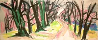 peinture : Arbres à Chateauneuf n°1