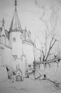 peinture : La cour du château