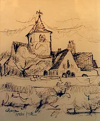 peinture : L'église de Cheuge n°1