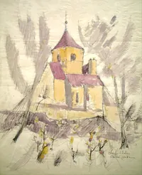 peinture : L'église de Cheuge n°4