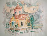 peinture : L'église de Cheuge n°8