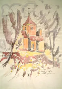 peinture : L'église de Cheuge n°9