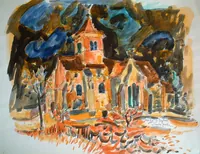 peinture : L'église de Cheuge n°15