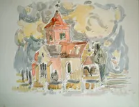 peinture : L'église de Cheuge n°16