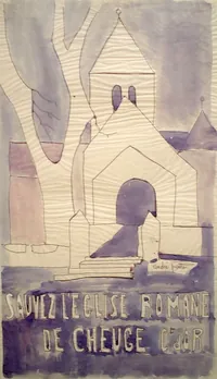peinture : L'église de Cheuge n°17(affiche)