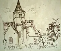 peinture : L'église de Cheuge n°21