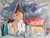 peinture : L'église de Cheuge n°40
