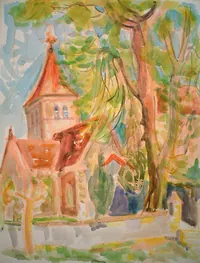 peinture : L'église de Cheuge n°41