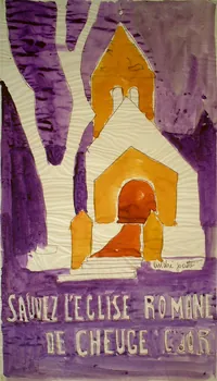 peinture : L'église de Cheuge n°43(affiche)