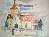 peinture : L'église de Cheuge n°46