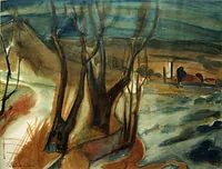peinture : Lioux. Provence. Le soir n°1