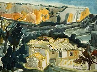 peinture : Lioux. La Grande Roche n°1.