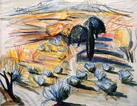 peinture : Joucas. Les Oliviers