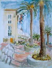 peinture : Cannes. La Croisette n°2