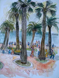 peinture : Cannes. La Croisette n°3