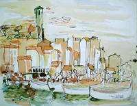 peinture : Cannes. Sur le port n°1
