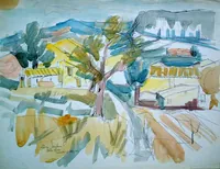 peinture : Lioux. Vaucluse. Notre mas.
