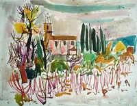peinture : Eglise en provence n°1