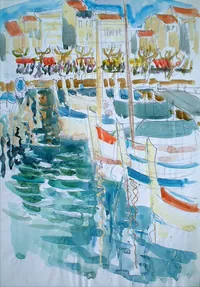 peinture : Cannes. Le port n°2