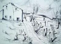 peinture : Lioux. Provence. Le Parrotier.